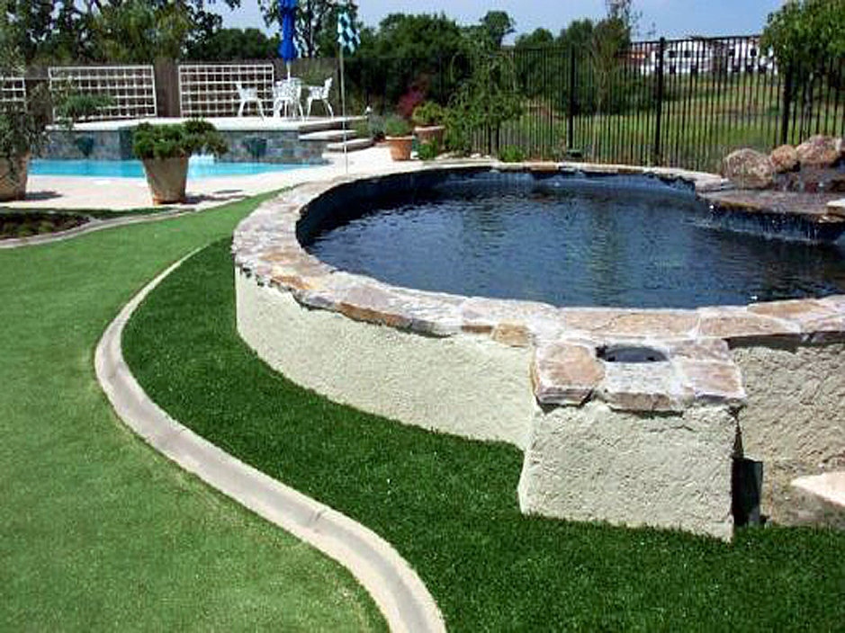 above ground pool on artificial grass