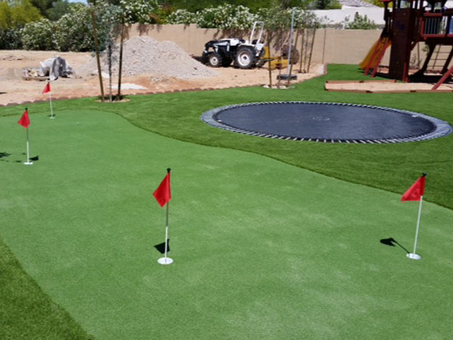 Fake Grass Oro Valley, Arizona Home Putting Green, Backyard Landscaping Ideas